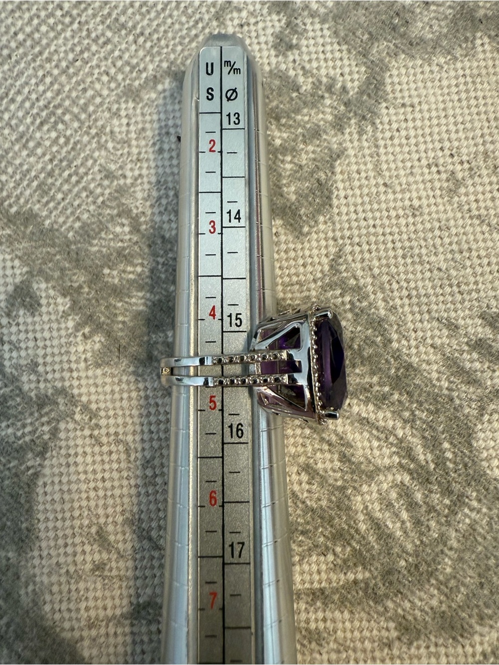 Sterling Silver Purple Cushion-Cut Cocktail Ring - Picture 7 of 7
